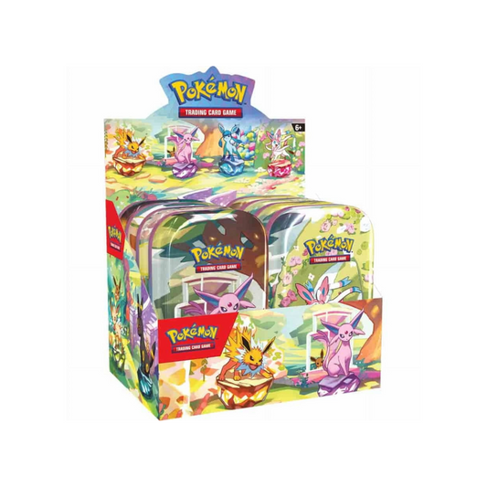 Pokemon Prismatic Evolutions - Mini Tins Display - 8 Tins