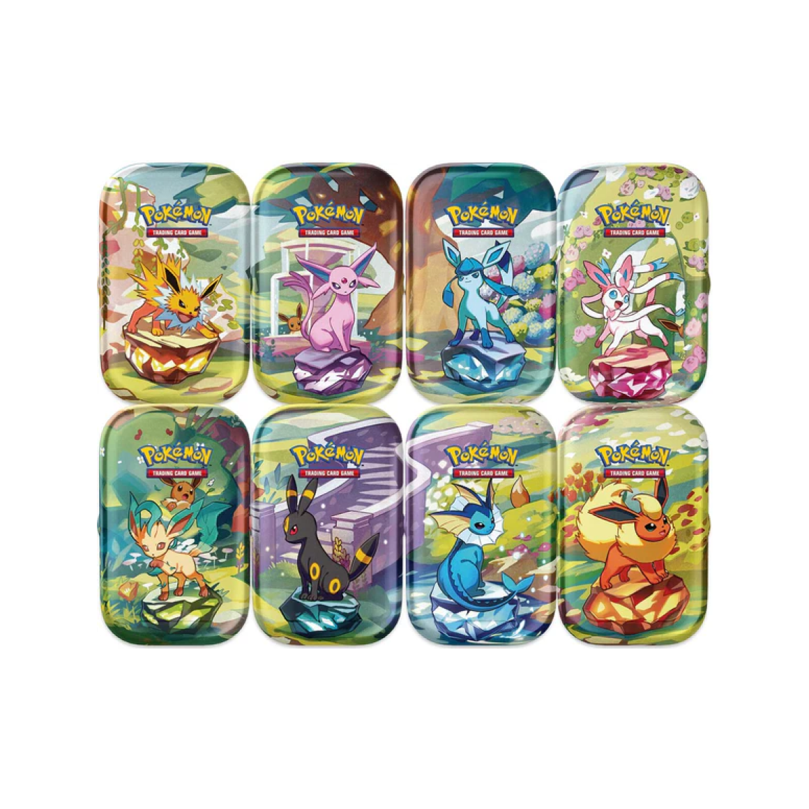 Pokemon Prismatic Evolutions - Mini Tins Display - 8 Tins